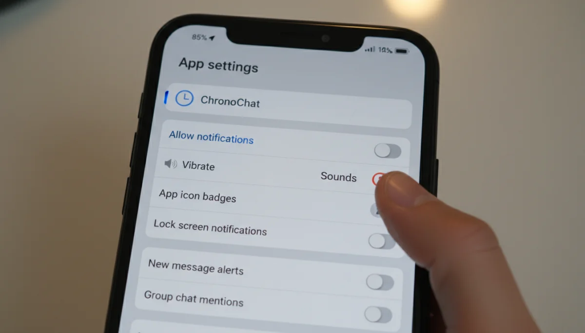 Checking notification settings within an app's information page on a smartphone