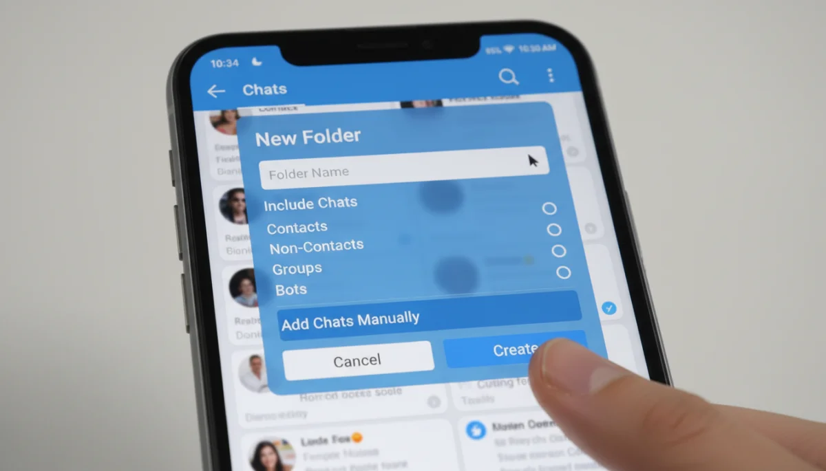 Creating a new chat folder in Telegram step-by-step