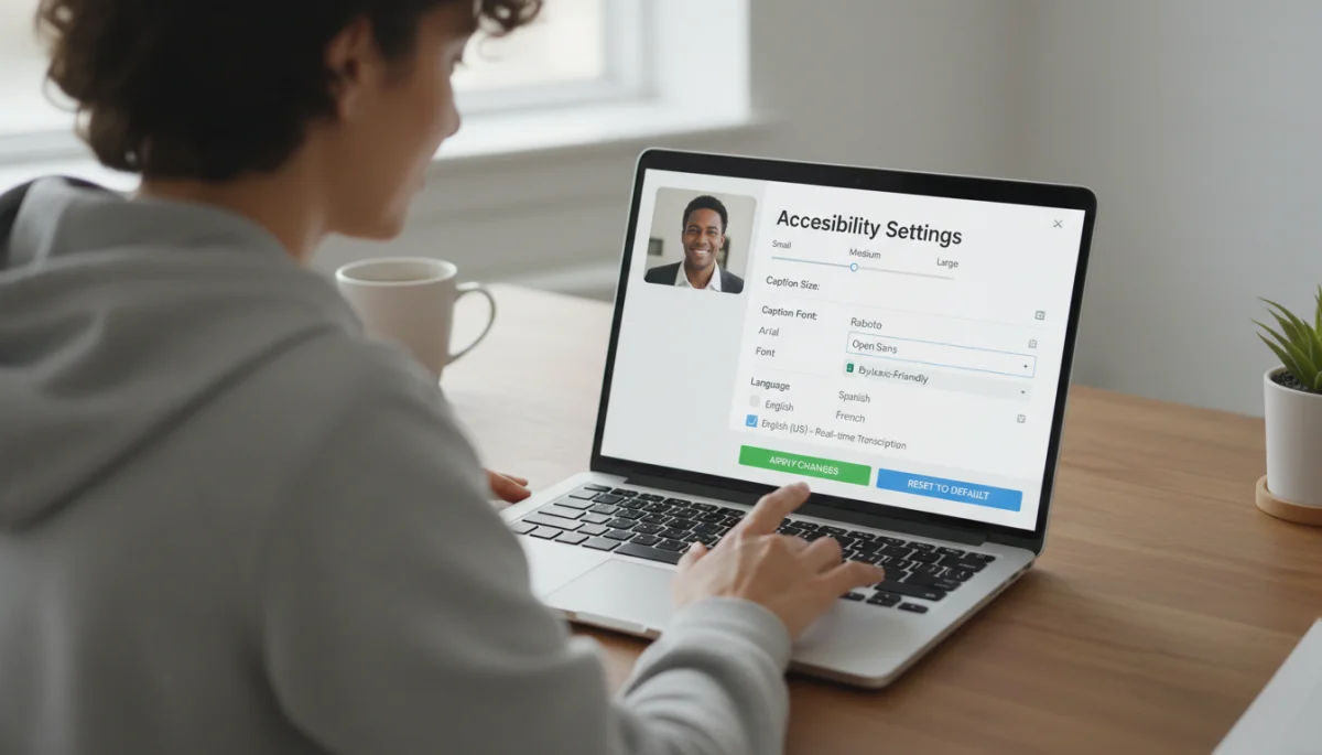 Customizing live caption settings for personalized video call experience
