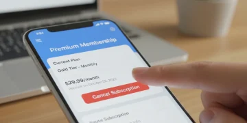 Smartphone showing dating app subscription cancellation screen