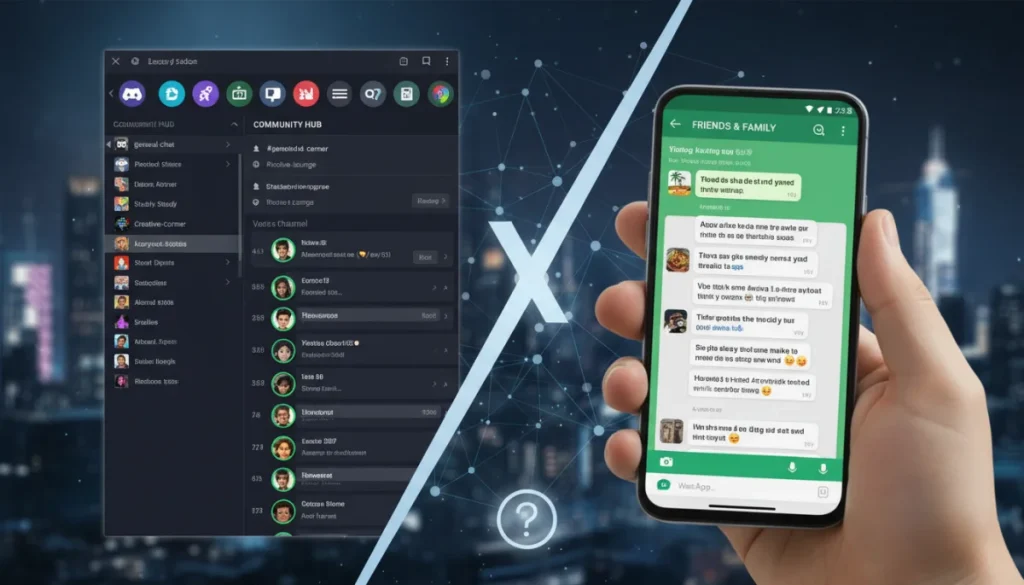 Discord versus WhatsApp group chat interfaces for community building