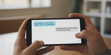 Smartphone displaying enlarged text in a messaging app for improved readability.