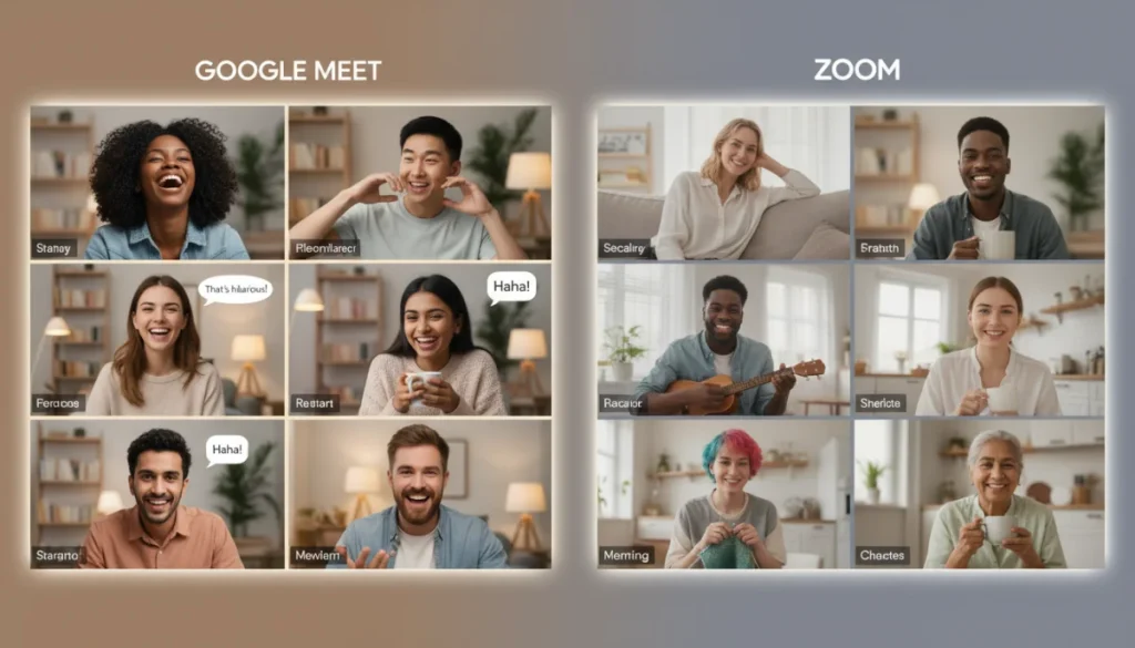 Google Meet vs Zoom for casual video calls comparison