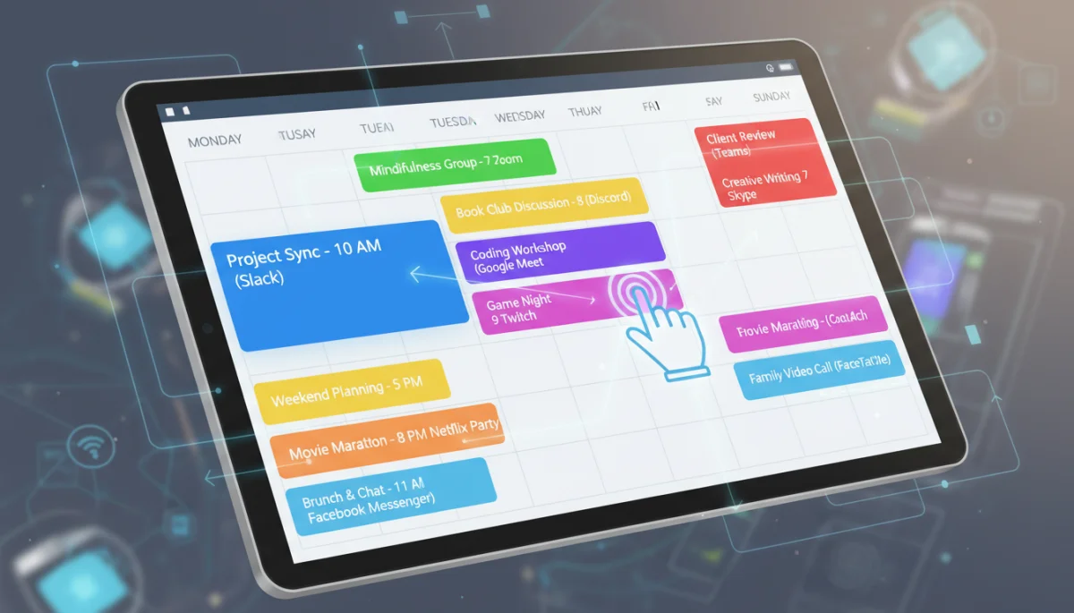Managing online group invitations on a digital calendar or planner.