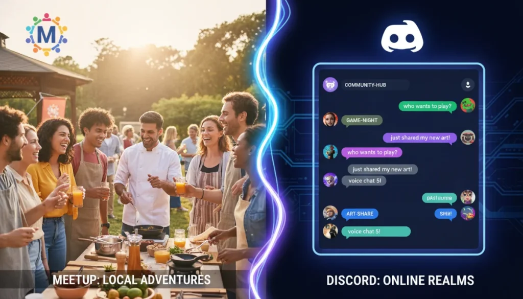 Meetup vs Discord for event discovery and community interaction