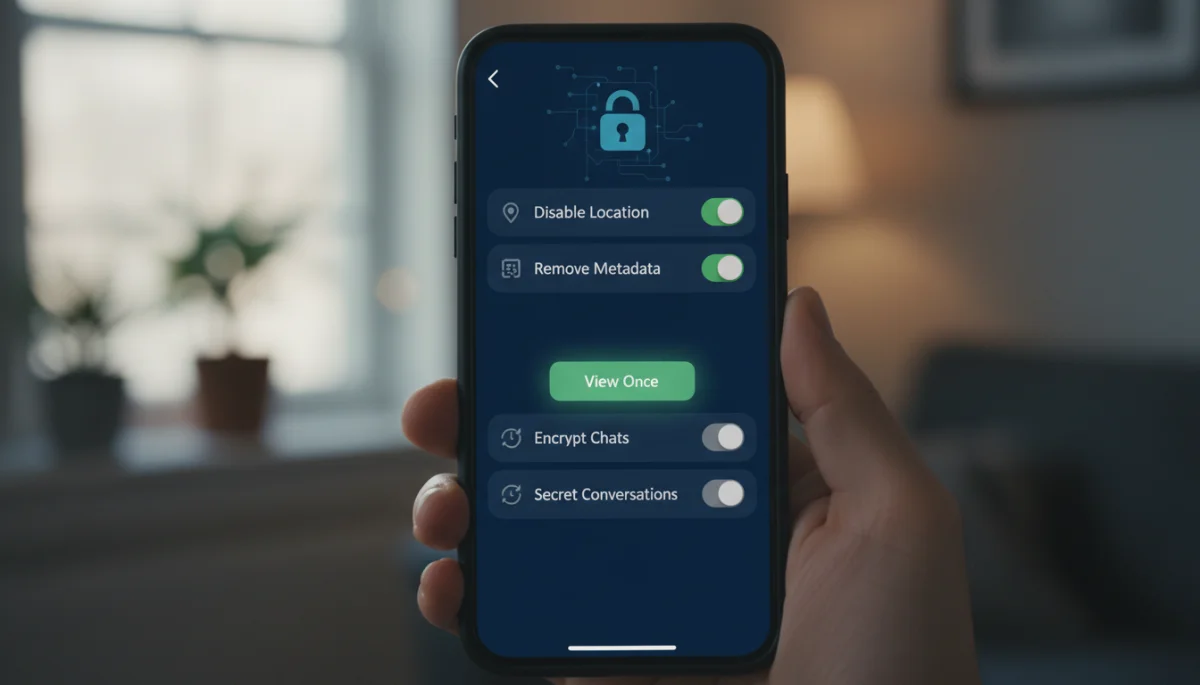 Messaging app privacy settings menu on smartphone screen