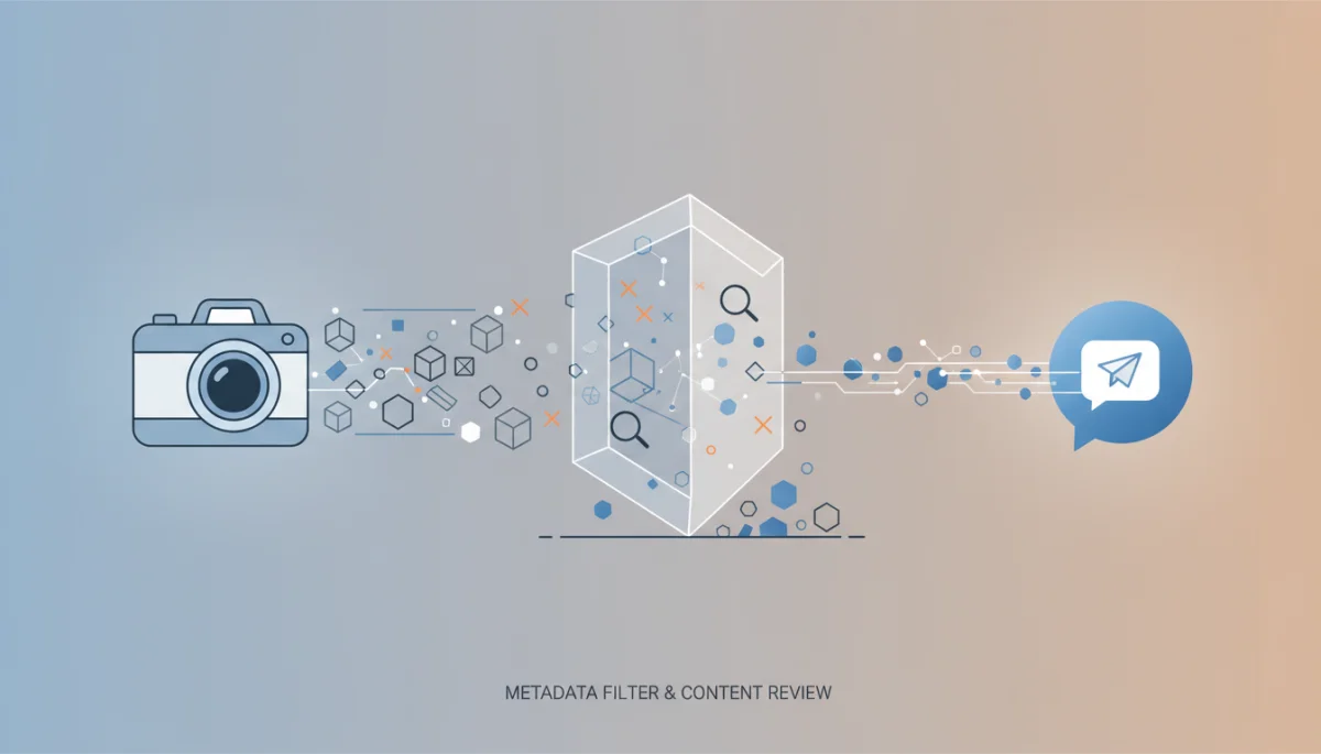 Data flow from camera to messaging app with privacy filter