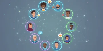 Diverse avatars representing an online community with a focus on privacy