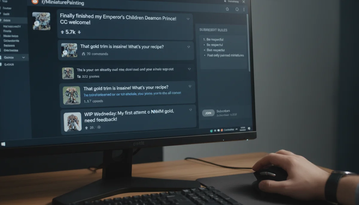 Reddit subreddit interface showing posts and rules, illustrating how users interact with hobby communities.
