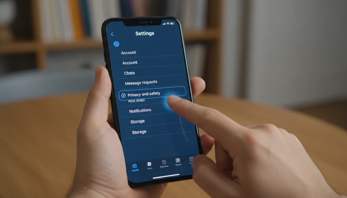 Navigating privacy settings within the Signal application on a smartphone.