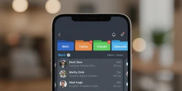 Telegram interface showing organized chat folders and notification settings