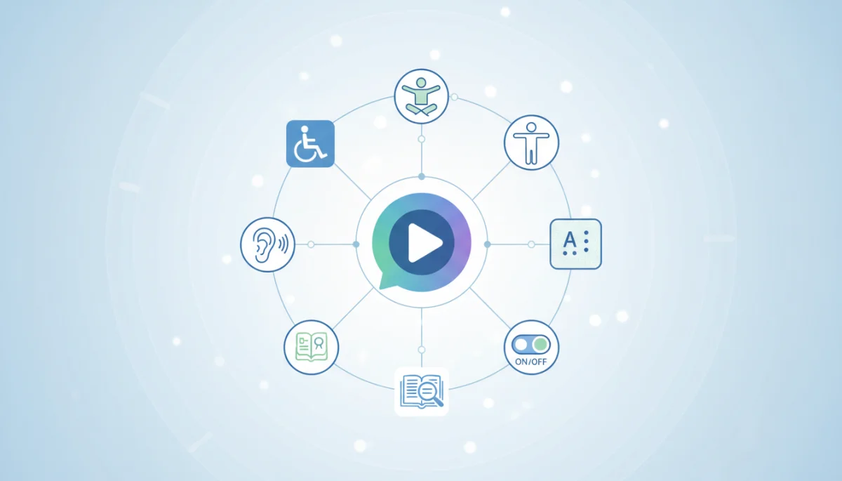 Universal design illustration for communication app accessibility.