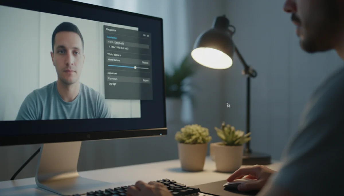 Adjusting webcam settings for clear video