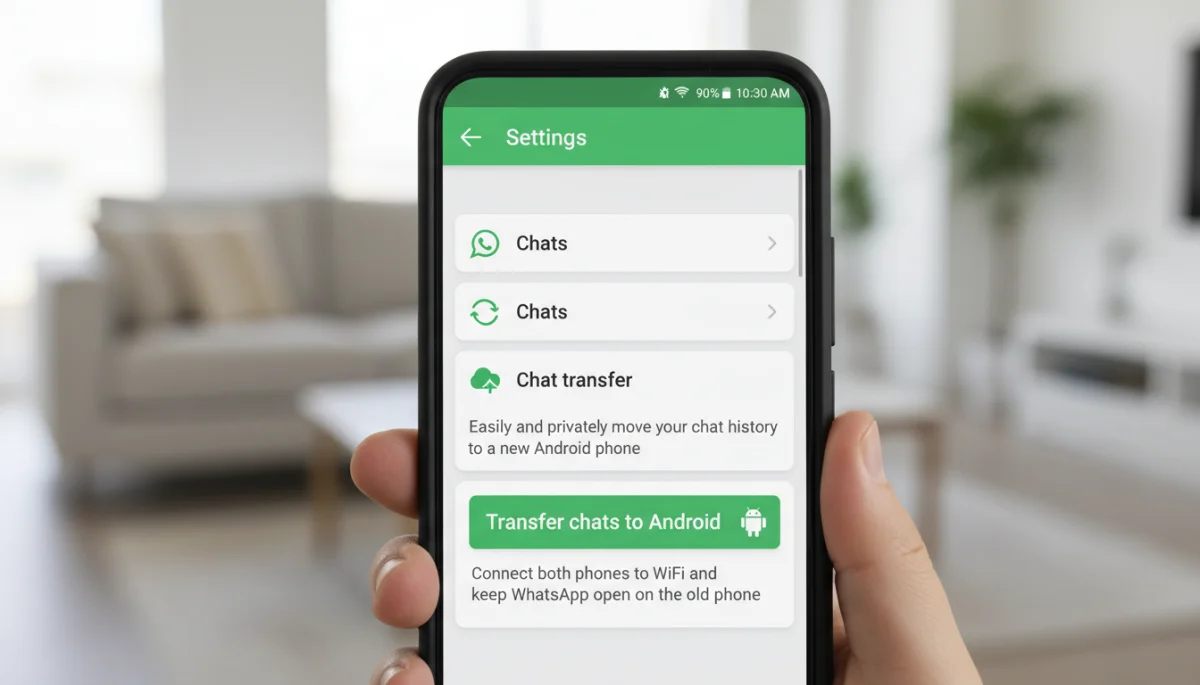 WhatsApp chat transfer settings on Android